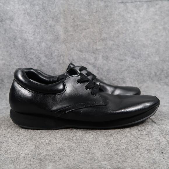 Style Plus Shoes Mens 9 Black Leather Derby Dress Classic Lace Up Comfort Retro - Picture 1 of 12